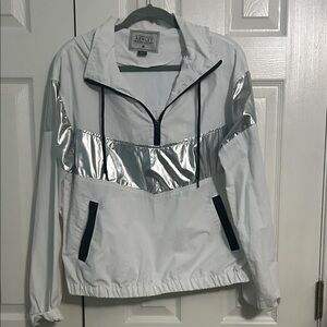Ashley By 26 International Women's White and Silver Varsity Jacket